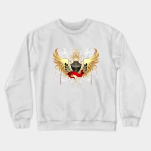 Black shield with golden wings Crewneck Sweatshirt